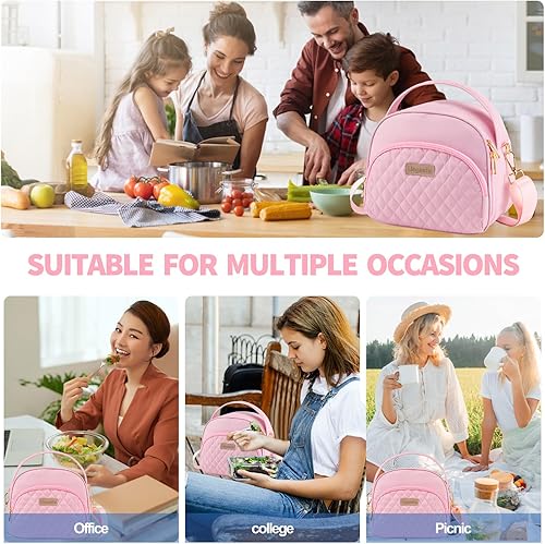 Miniatura 6 de LLEGASTE Bolsas de almuerzo pequeñas para mujeres, loncheras para adultos, bolsas de almuerzo para el trabajo, bolsa de almuerzo aislada para mujeres
