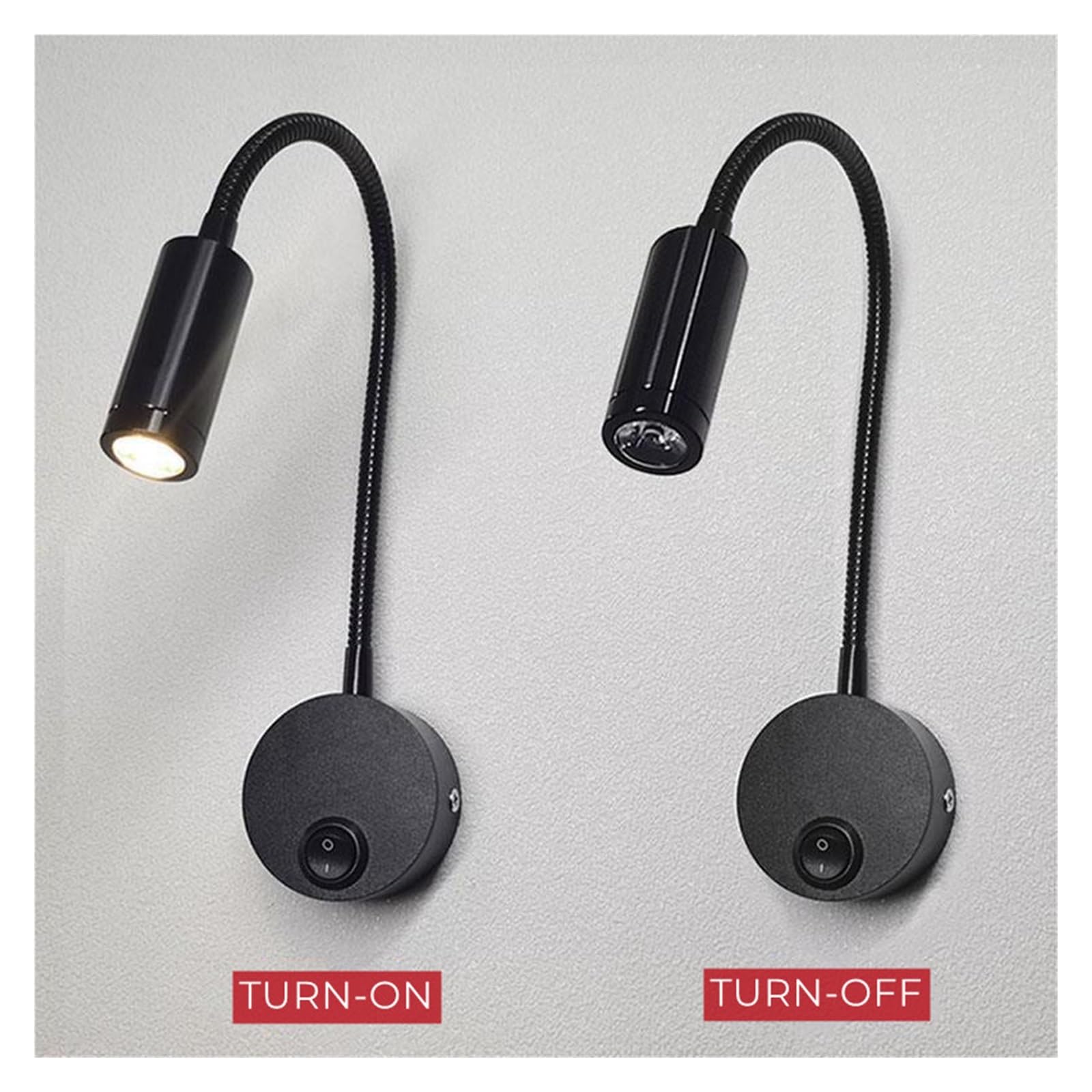 Lámpara de pared lectura LED con interruptor Foco lámpara flexible ajustable for lámparas noche dormitorio Uso versátil(Cool,Sand Nickel)
