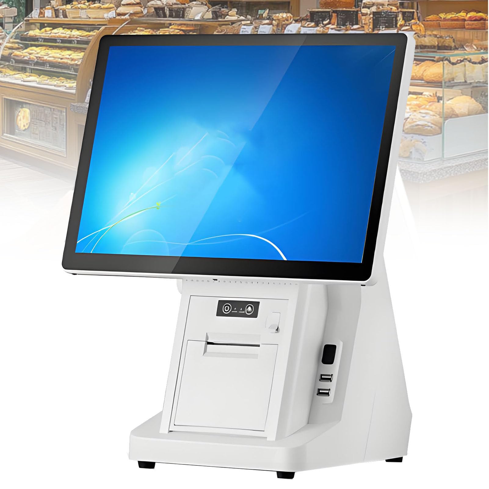Caisse enregistreuse/Système de Point de Vente pour Petites Entreprises — Imprimante Thermique intégrée 58/80 mm — Caisse enregistreuse Intelligente Tout-en-Un SingleScreen-4G64G80mm