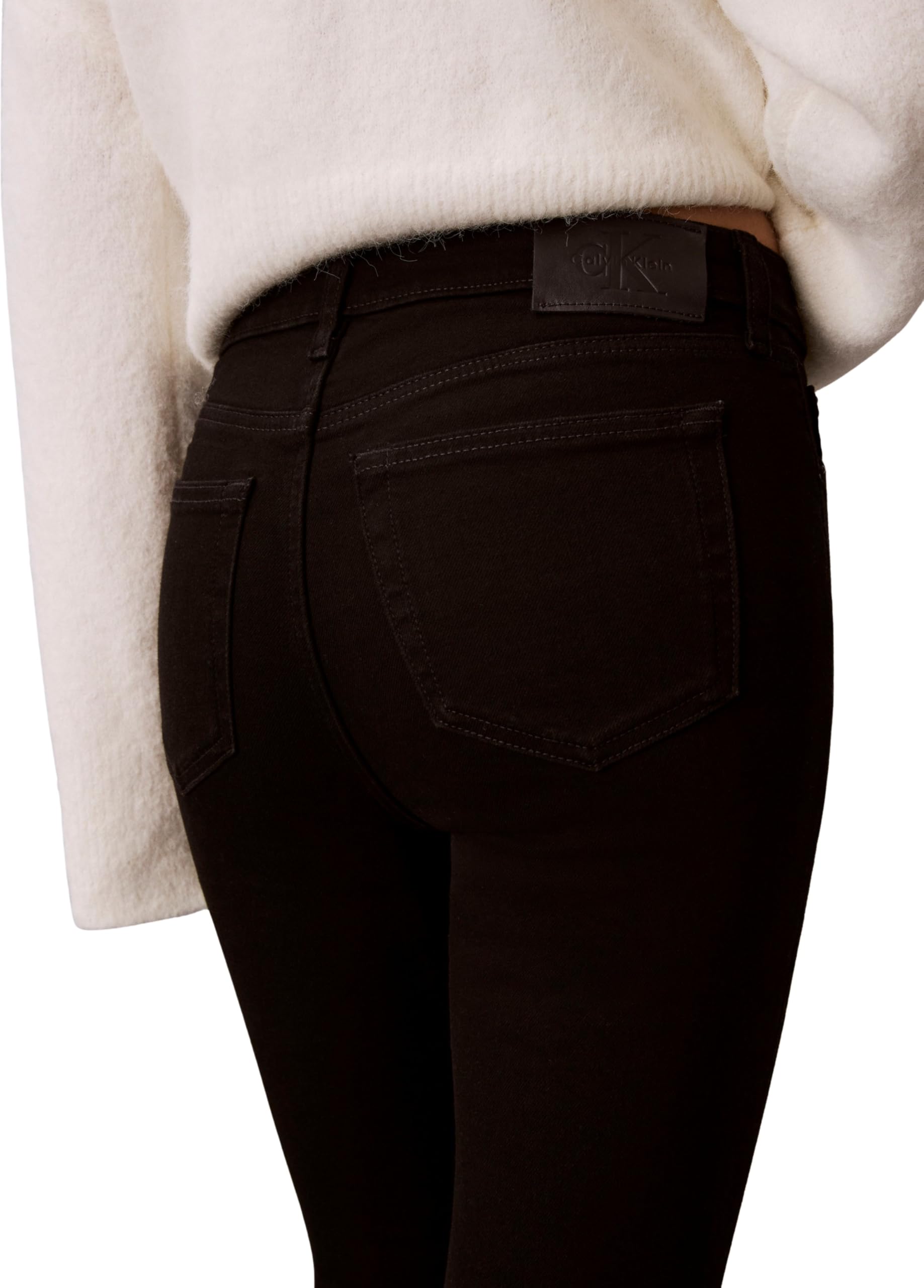 Calvin Klein Vaqueros Mujer Skinny Classic Black Talle Medio