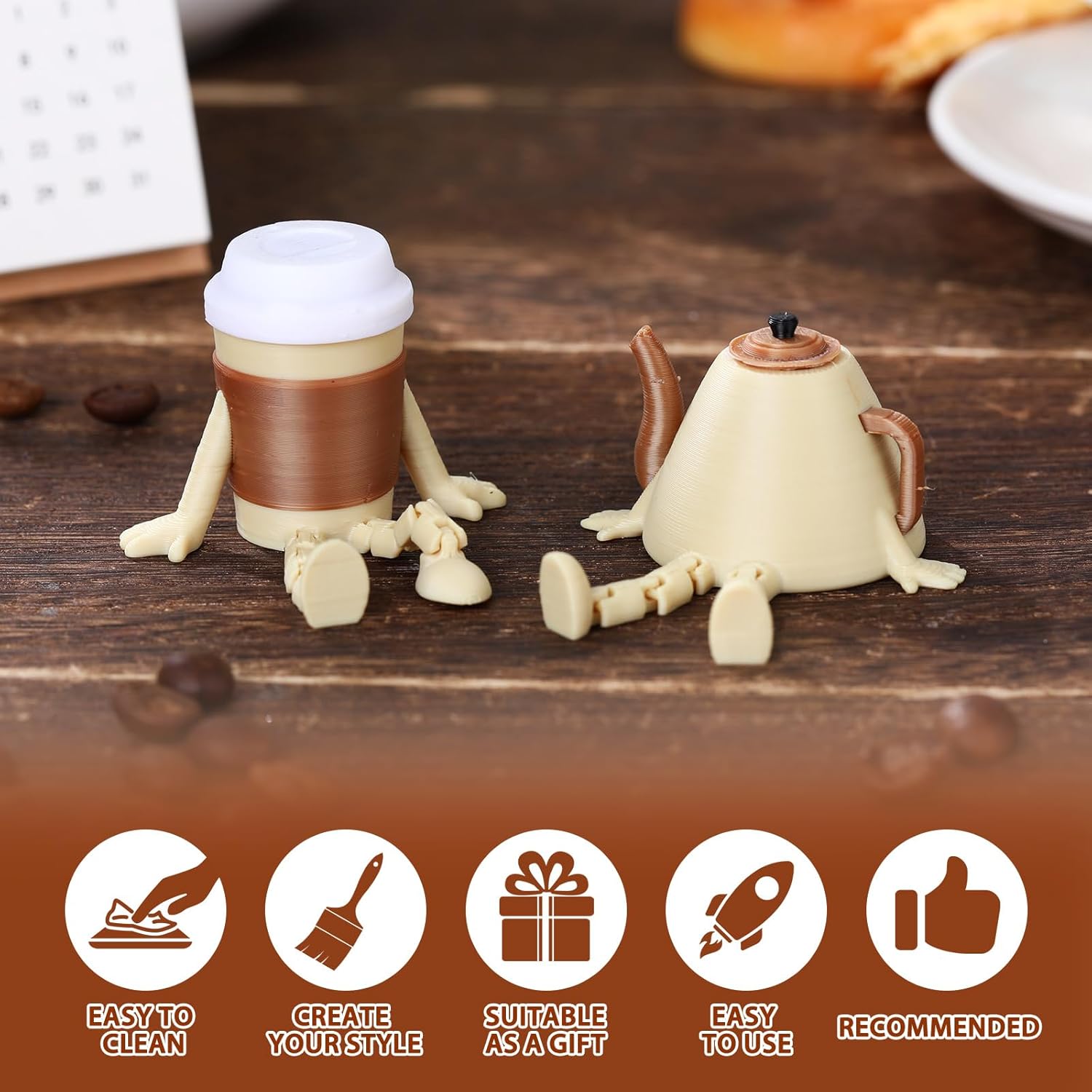 Thyle 16 Pcs Coffee Bar Decorations Funny Cafe Figurines Set Coffee Mugs Corner Decor Accessories Gifts for Cafe Bar Table Kitchen Office Lovers Barista Espresso Enthusiasts Desk Toy