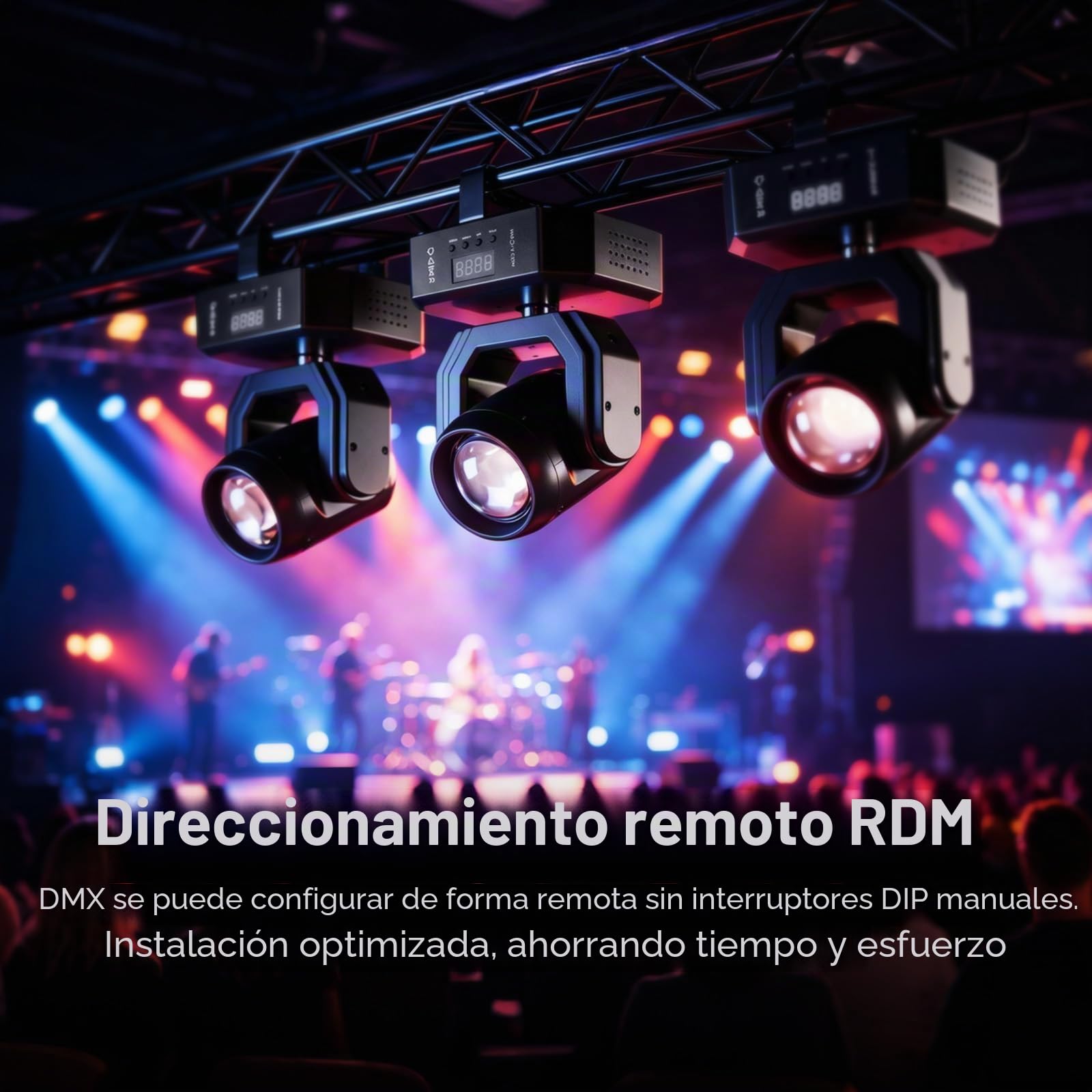 2PCS Cabeza Móvil LED 30W Mini Beam luz Iluminación de Escenario con Control Remoto 5 modos Lámpara de haz Estroboscópico DMX512 para Fiesta Cumpleaños Bar Discoteca