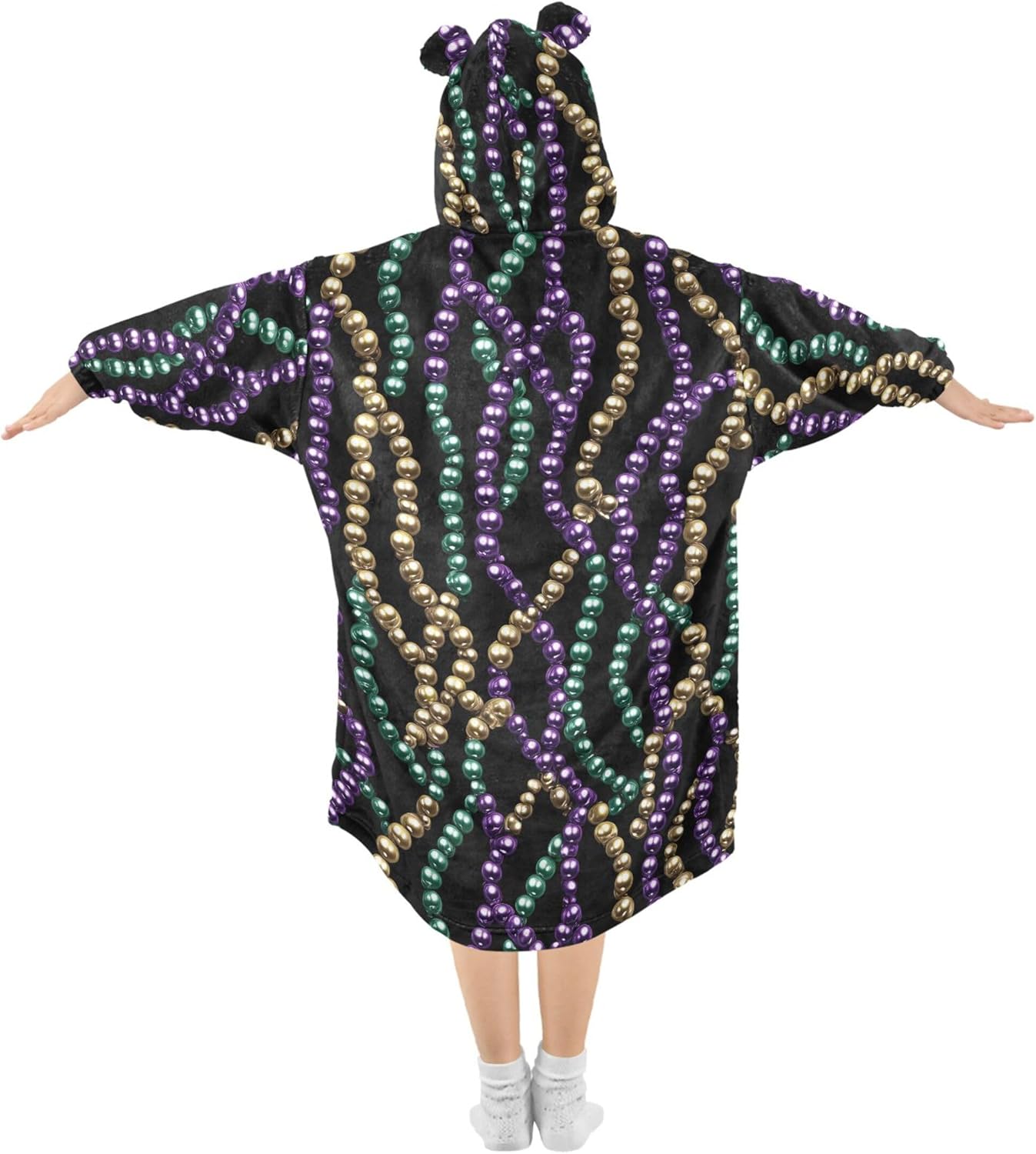 Brazil Mardi Gras Carnival Party Kids Wearable Blanket Hoodie and Sleeves for Toddlers, Cute Hoodies Girls B0403628