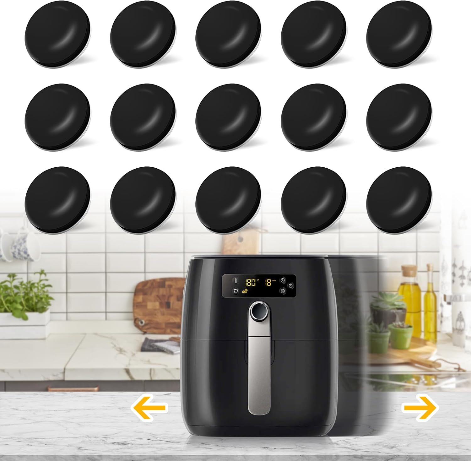 Kitchen Appliance Sliders, 16pcs Self Adhesive Small Appliance Sliders Teflon Easy Sliders