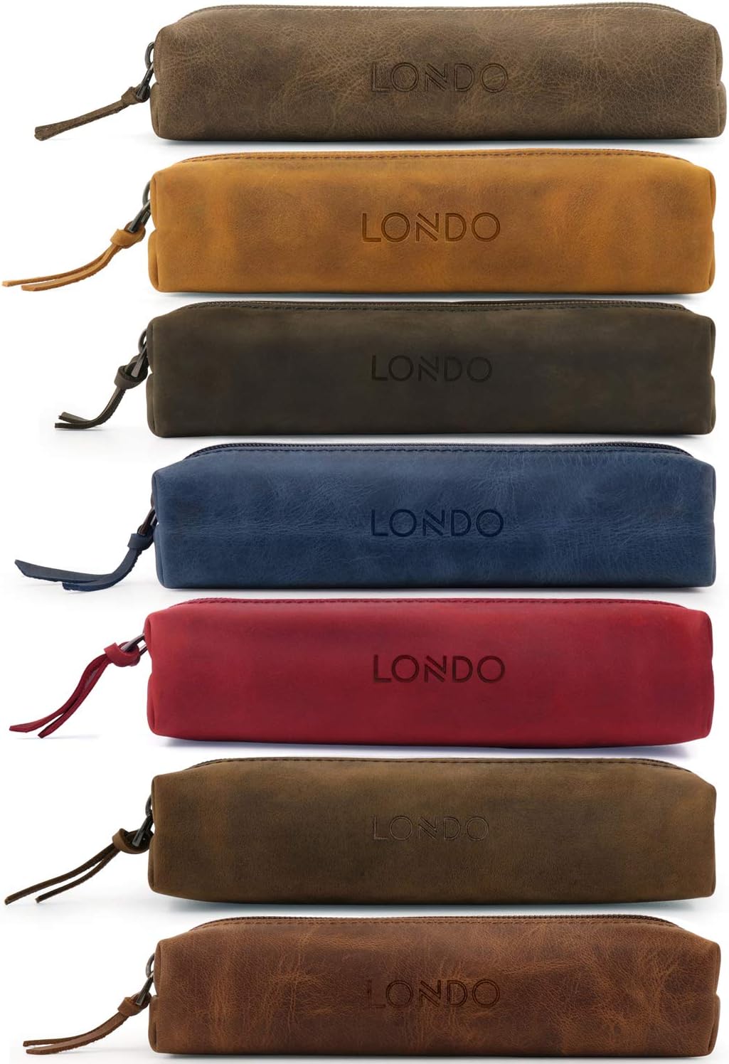 Londo Genuine Leather Zipper Pen, Pencil & Cosmetic Case - Image 9
