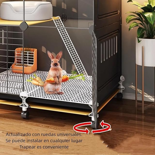 Foto 4 de 7 de Jaula Conejos,Corral para Animales Pequeños para Cobayas,Jaula cobaya,Jaula para Conejos de Interior…