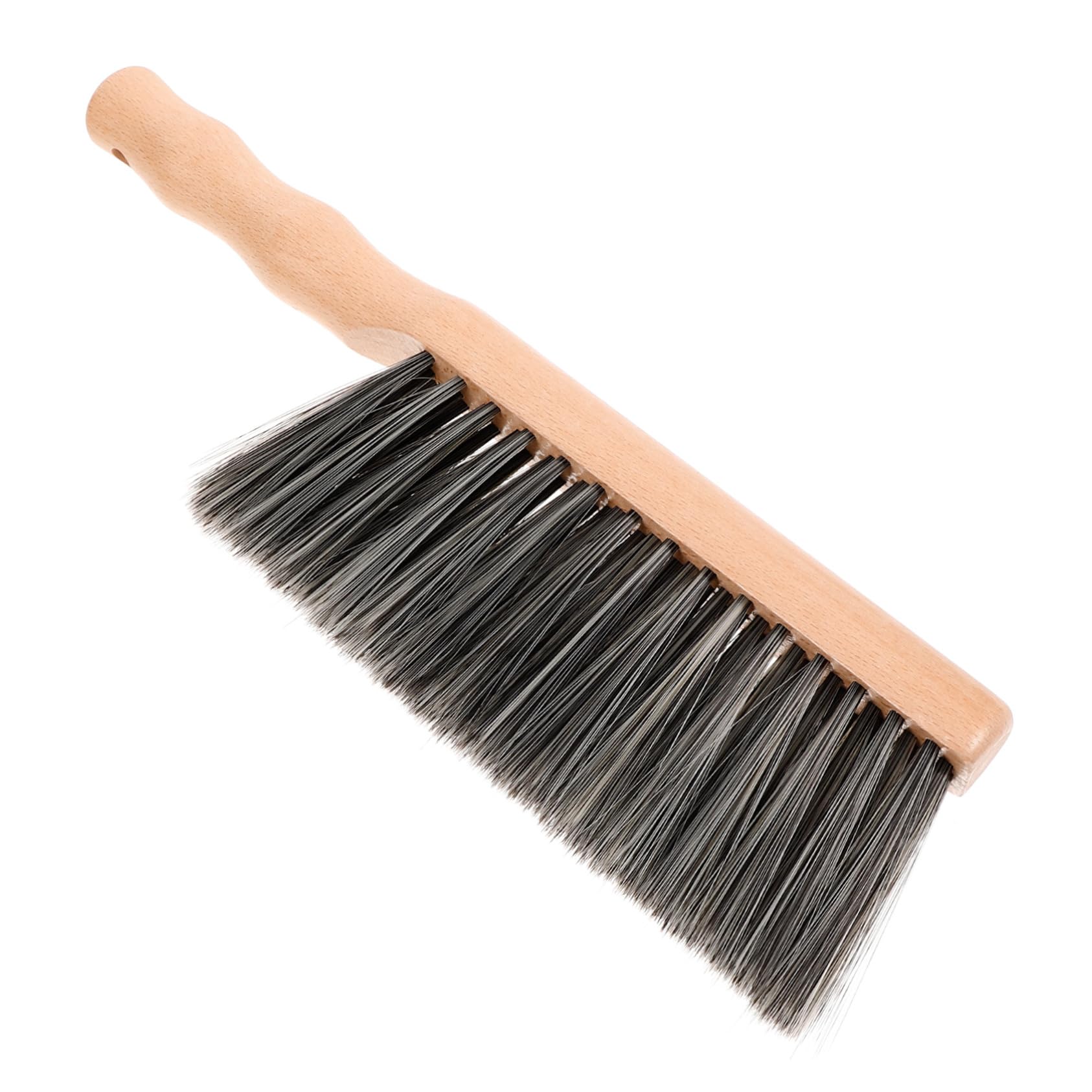 Gogogmee Ergonomic Wooden Handle Fireplace Brush Hand Cleaning Broom for Bench Counter Soft Bristles Duster Cleaning Brush for Home Kitchen