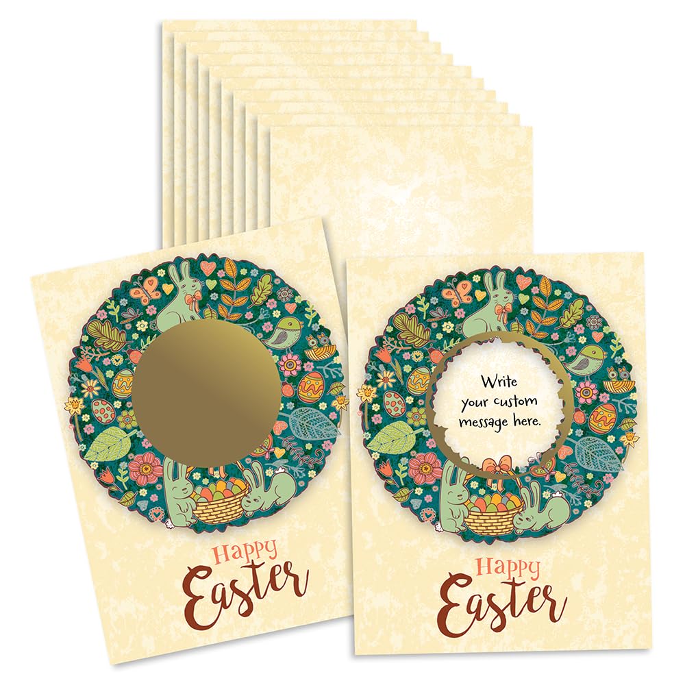 My Scratch Offs Spring Easter Wreath DIY Make Your Own Scratch Off Card Pack 20 Cards and 20 Scratch Off Stickers