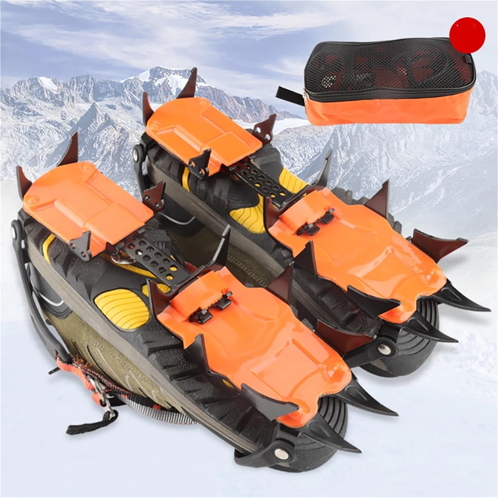Steigeisen 12Teeth Ice Snow Grips for Boots Anti-Slip Covers for Shoes Outdoor Crampons Professional Stainless Steel Shoe Spikes für Wanderschuhe