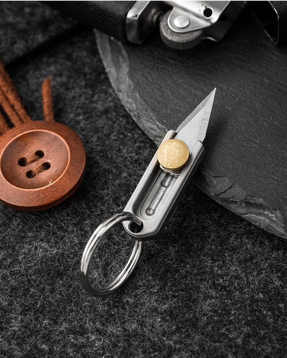 Ultra Small Titanium Utility Knife, EDC Tiny Knife Box/Package Opener with Stainless Steel Blade,Ultra Lightweight and Quality
