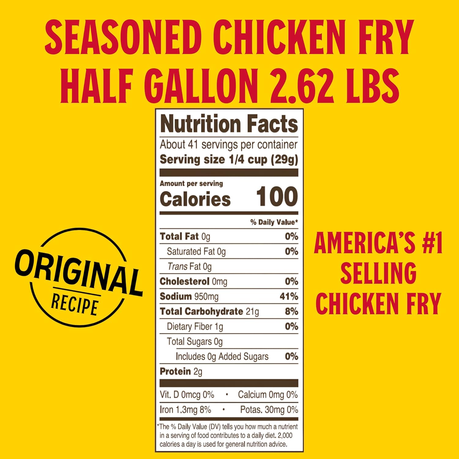 Louisiana Seasoned Chicken Fry Batter Half Gallon - 2.62 lbs - Crispy Southern Coating Mix for Fried Chicken - Delicious and Convenient Coating Filled with Cajun Flavor - Easy to Make Recipe - Just Add Water