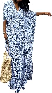 Plus Size Caftans for Women Turkish Kaftan Dresses Leopard Print Beach Cover Up