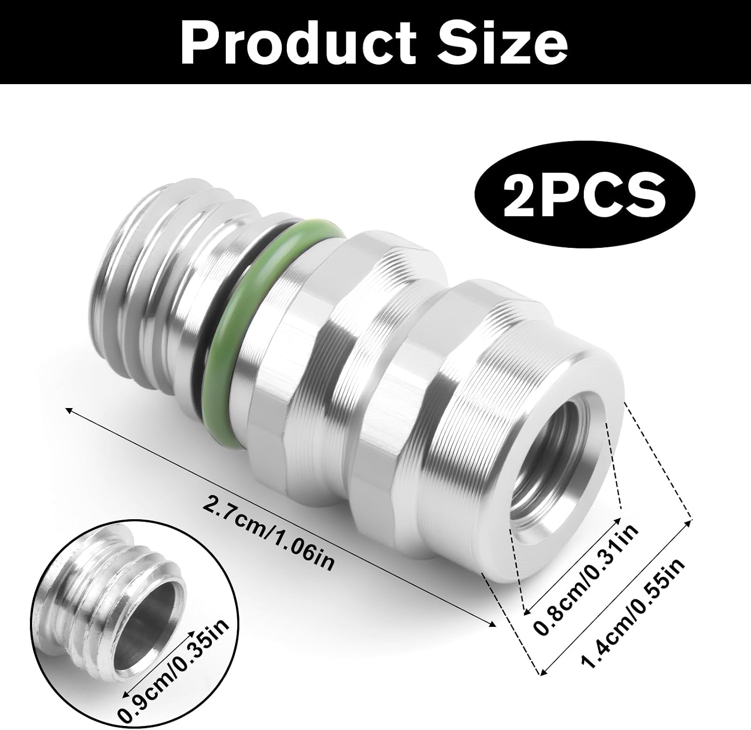High Pressure AC Valve,Air Conditioning Service Port Includes Caps M12x1.5,AC Schrader Valve Replacement for MT0105, 800-955, 59946, GM 52458184, 15-5438,Compatible with GMC Chevy Select Models (2Pcs)