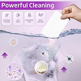 Poesie Laundry Detergent Sheets Lavender Scent 3 Pack 480 Sheets 240 Loads Laundry Strips No Plastic Jug Liquidless Travel Portable Laundry Detergent HE for Camping Dorm Life