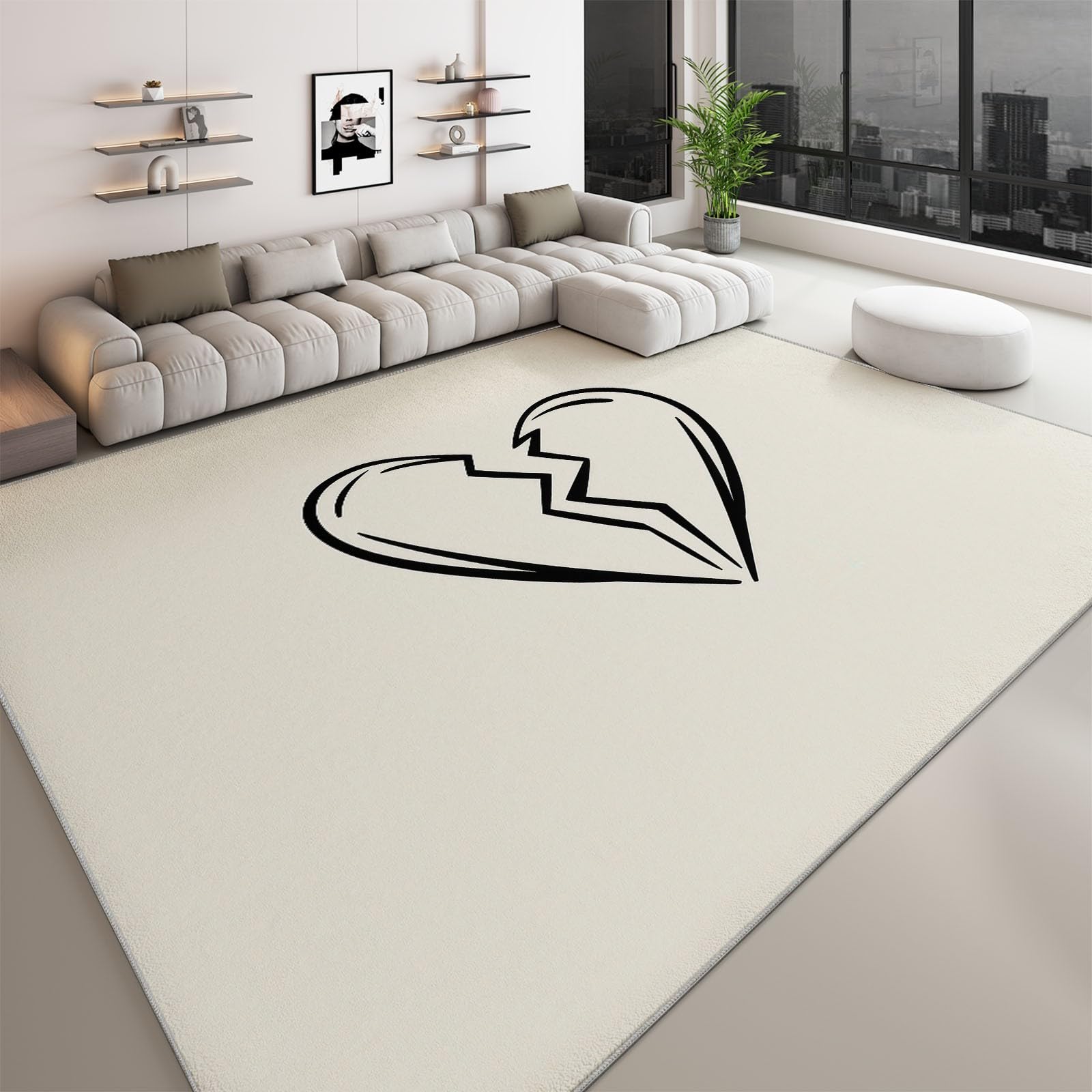 Tapis antidérapant poil court 160 x 230 cm doux de qualité supérieure