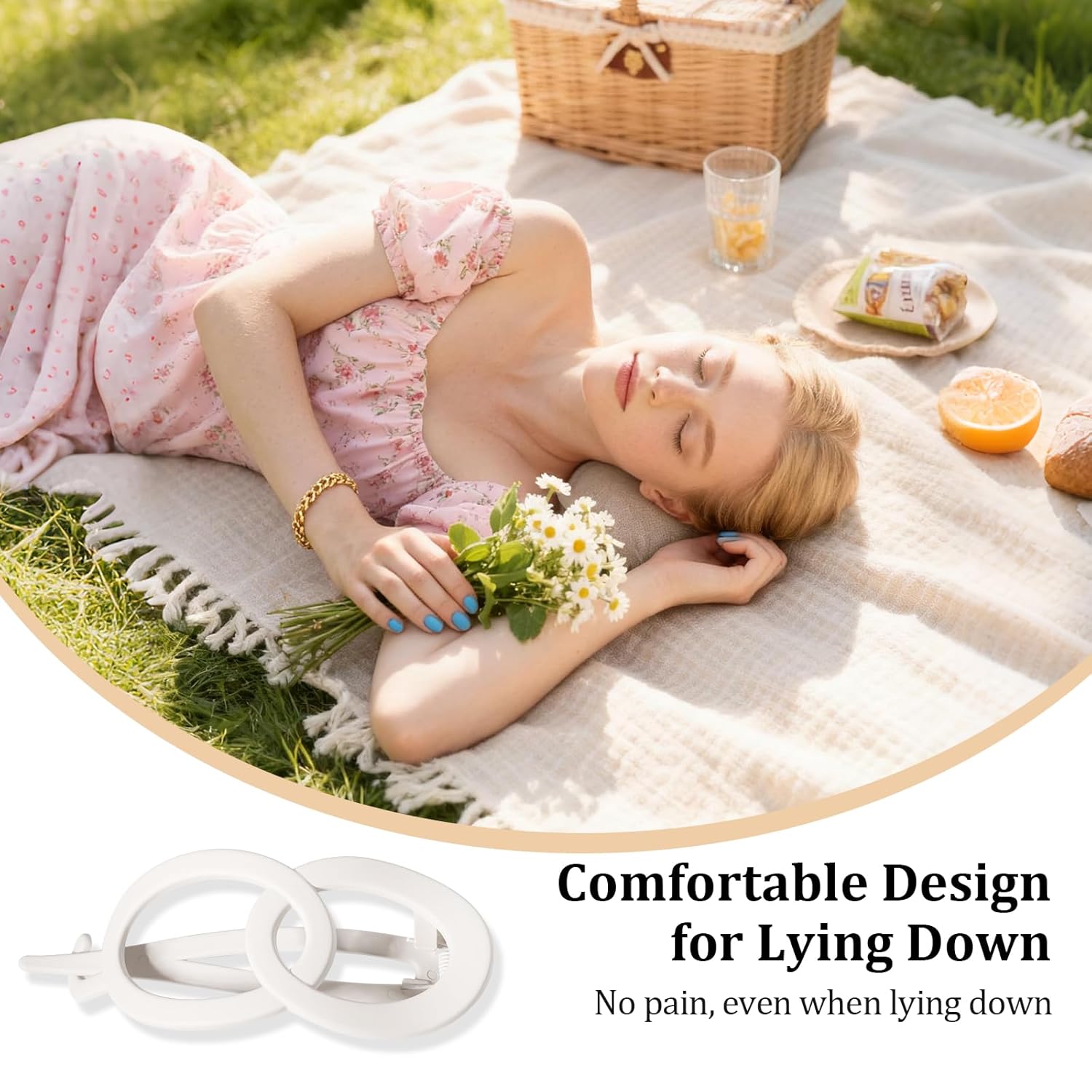 Matte Large Flat Hair Clips for Thick Hair, French Claw Clips for Women, Lay Flat Duckbill Hairclips, Non-Slip, Strong Hold - Black, Brown, Gray, White, 4Pcs - Image 5