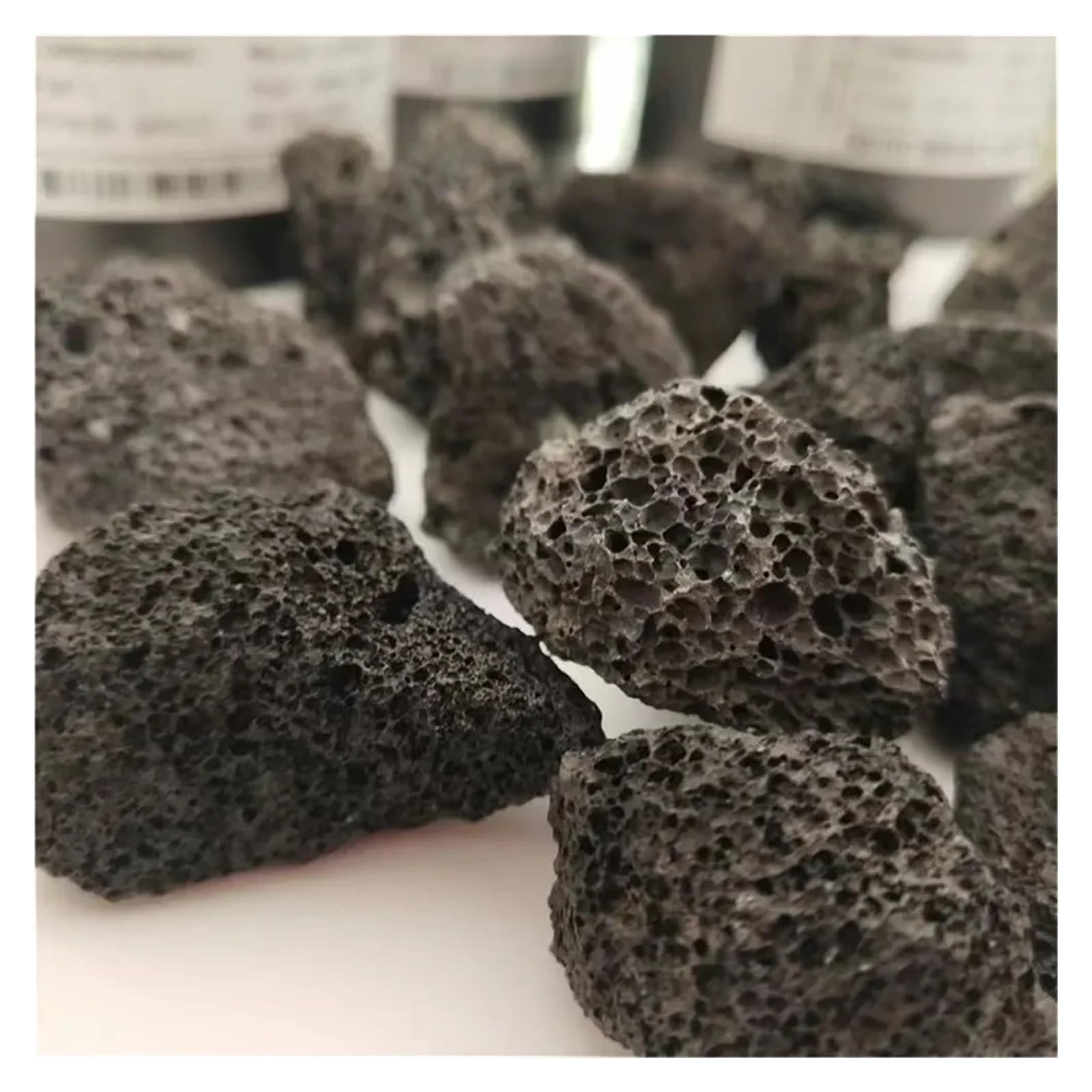 Maceta de Piedra volcánica porosa de 500 g y 3-6 cm for pecera, decoración de Acuario Cristal Natural en Bruto
