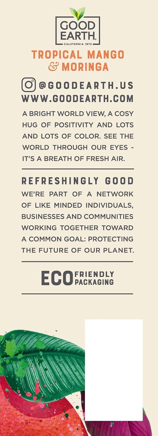Good Earth Sensorial Blends Tropical Moringa & Mango Herbal Tea, 15Count image 4