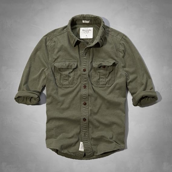 Amazon アバクロンビー フィッチ Abercrombie Fitch アバクロ 長袖シャツ メンズ カーキxxl 並行輸入品 シャツ 通販