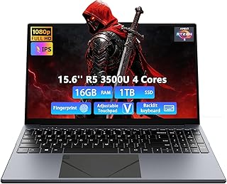 2025 Gaming Laptop,15.6inch Laptop Computer with AMD Ryzen 5 3500U Processor, 16GB DDR4, 1TB SSD, FHD Display 1920 * 1080P, Win 11 PRO, Backlit Keyboard, HDMI Type-C (Deep Grey, 16GB+1TB) product image