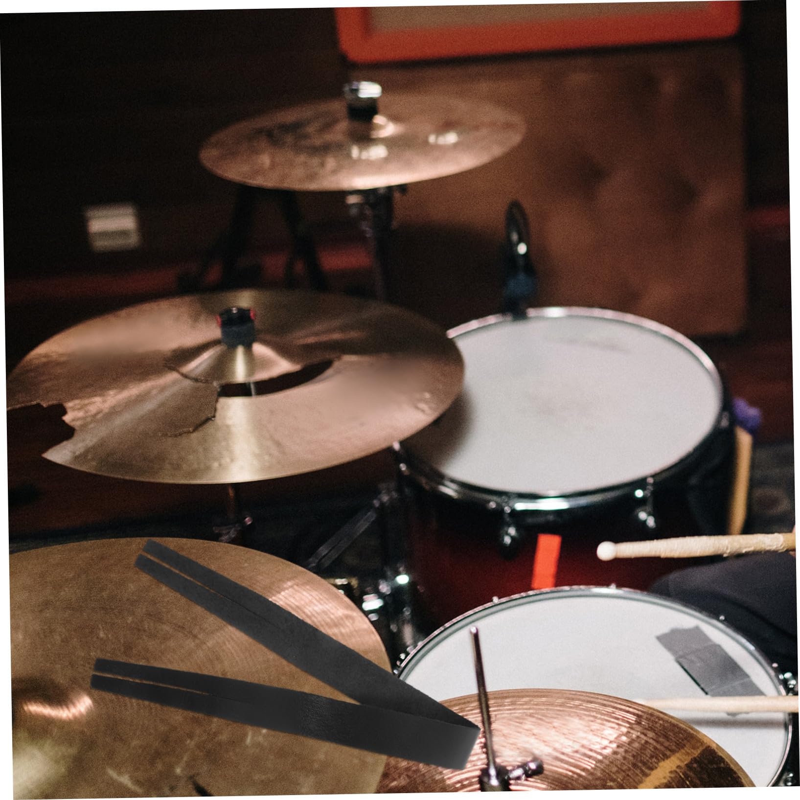 Milisten 2stücke Robuster Cymbal Strap Aus Rindsleder Stabile Halterung Für Musikinstrumente Schwarz Für Übungen Und Auftritte Verhindert Bewegung Der Hi-hat Und Verbessert Die