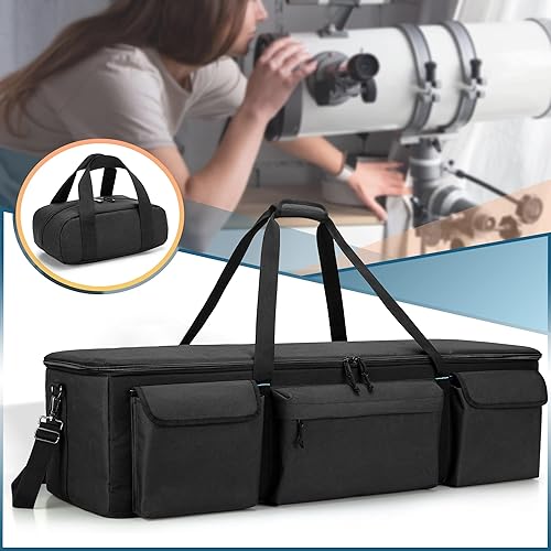 Miniatura 7 de samdew Bolsa de viaje para telescopio grande, funda suave para telescopio de 40.8 pulgadas, bolsa de accesorios y divisores, bolsa de transporte