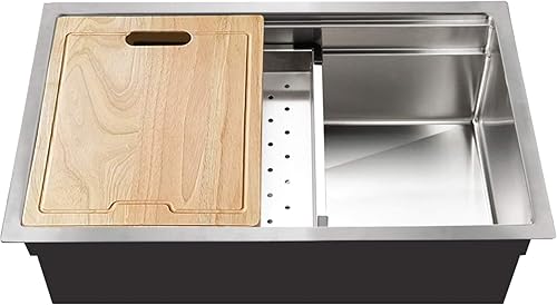 Miniatura 2 de Houzer Novus Series - Fregadero de cocina de doble nivel con estación de trabajo de doble nivel con sistema de plataforma deslizante doble