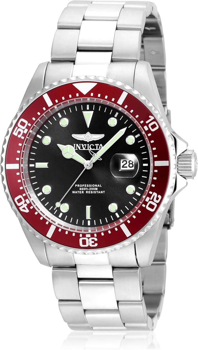 Invicta Reloj plateado de cuarzo con pantalla analógica Pro Diver 22019 para hombre