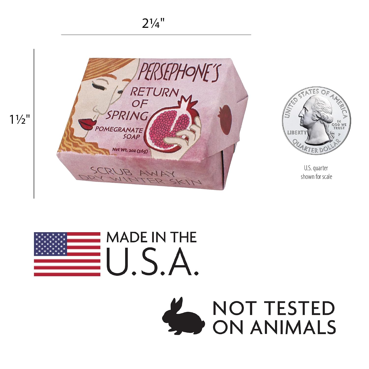 The Unemployed Philosophers Guild Persephone's Return of Spring Soap - Greek Mythology Themed, Made in the USA, 2oz (56g) Travel or Hotel Sized Guest Bar Soap image 2