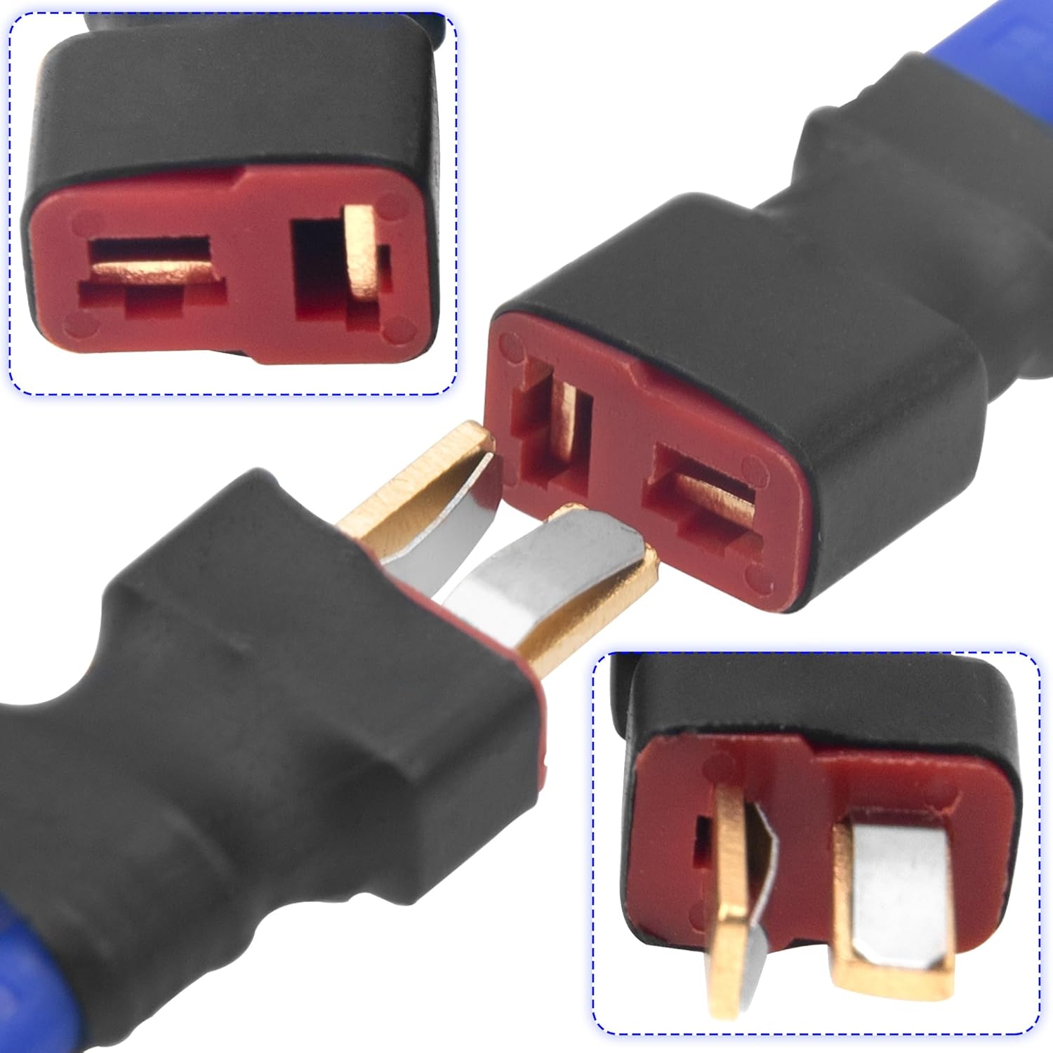 2Pairs Vgoohobby EC2 to T Plug Adapter Connector Female Male Plugs Adaptor for RC FPV Drone Car Boat Lipo NiMH Battery Charger ESC