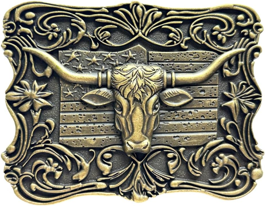 Western Belt Buckles Men, Vintage Rodeo Cowgirl Cowboy Hat Eagle Bull Belt Buckle for Women Men