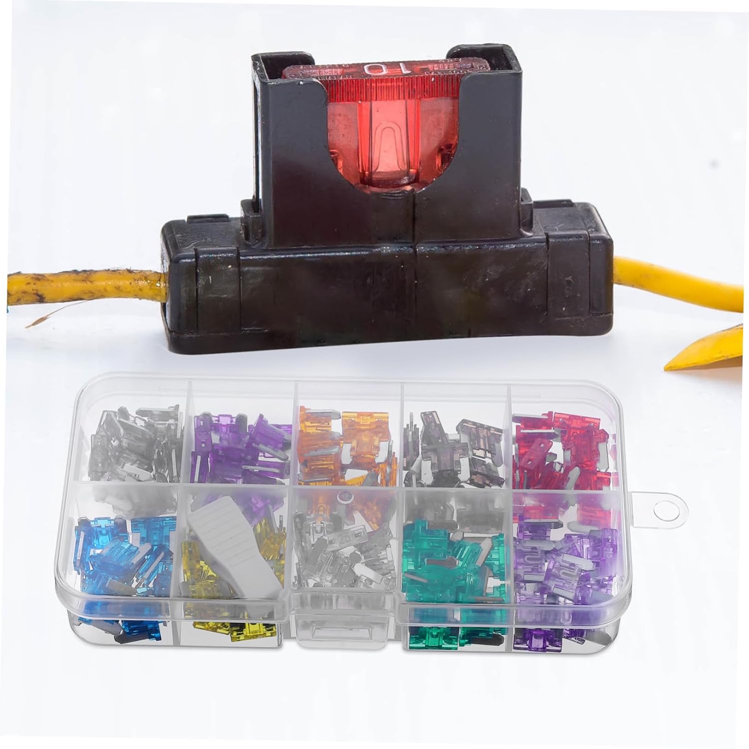 Zerodeko 120pcs Mini Fuse Kit Durable Automotive Fuse Assortment for Rv Boat Truck Camper Compact Storage Case for Easy Access Travel Essential Automotive Parts