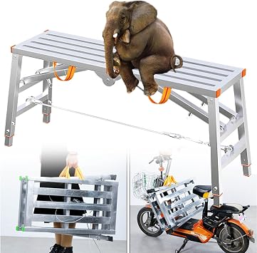 Multipurpose Steel Scaffold Ladder, Scaffolding Equipment Foldable Engineering Ladder, Foldable Step Ladders, Free Platform for Indoor Outdoor Works,A-200 * 30cm 160 * 40cm