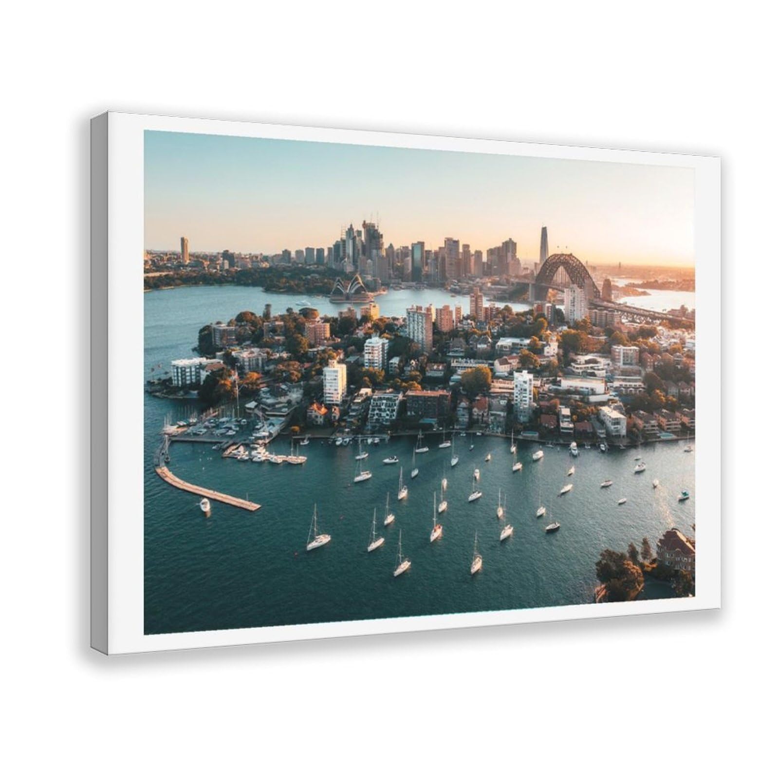 HEYANM Sydney Harbour Print Australia Travel Wall Art Canvas Poster Bedroom Office Room Decor Gift Frame 20x30inch