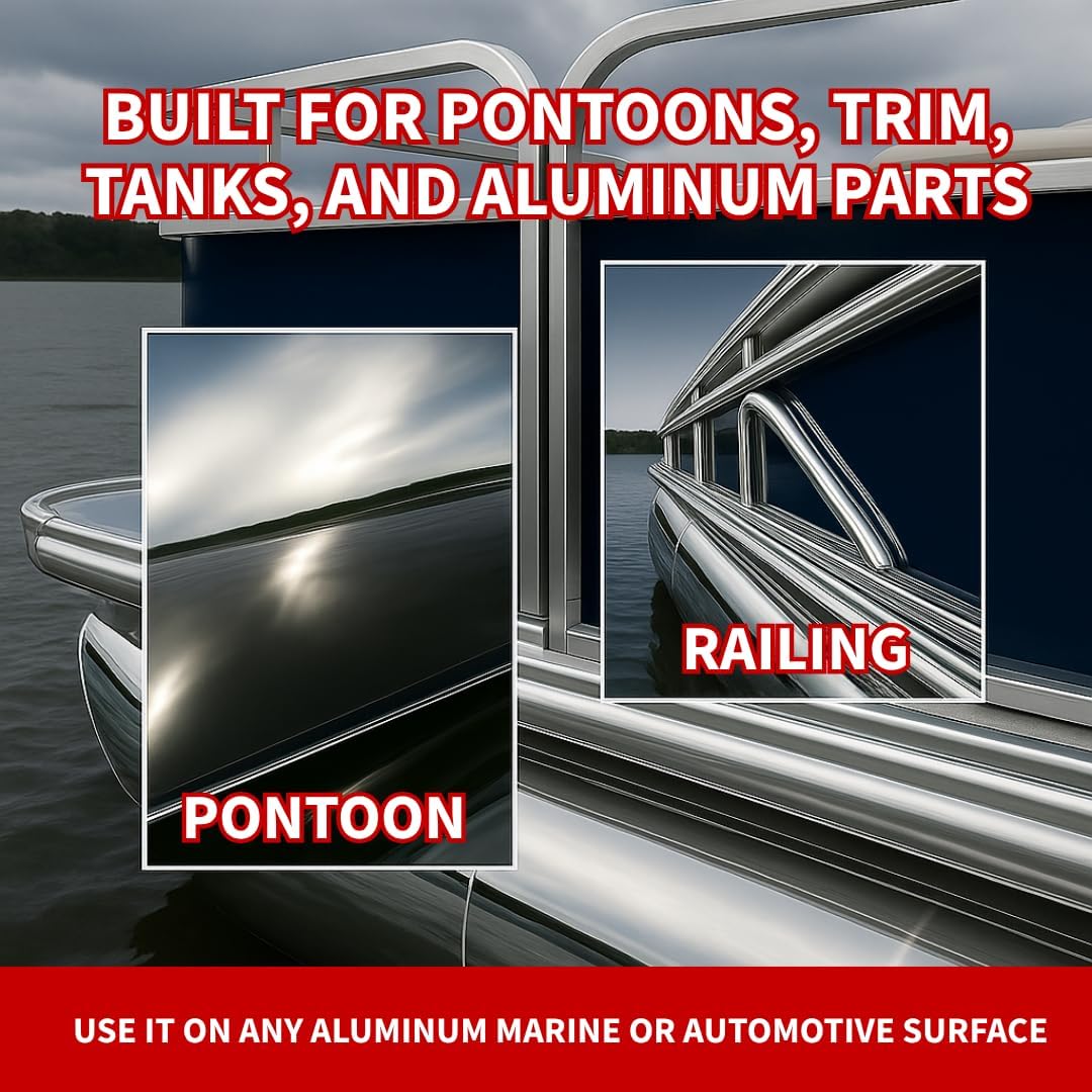 Renegade Products Aluminum Pontoon Boat Polishing Complete Kit with Buffing Wheels, Buffing Compound, Safety Flanges, Sanding Discs and Rebel Red Liquid Metal Polish