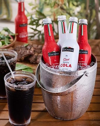 Tuscanini Italian Diet Cola Soda 9.3oz (6 Pack) Naturally Caffeine Free, Aspartame Free, Elegant Glass Bottle, Great Tasting, No Preservatives