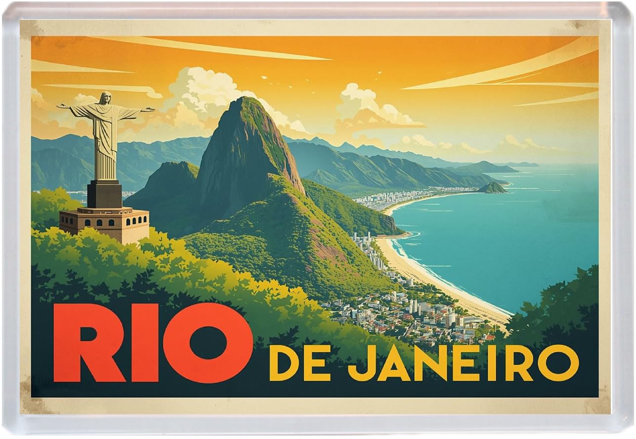 Baked Bean Store Multicolor Rio De Janeiro - Brazil - Jumbo Artistic Fridge Magnet 96 X 67Mm Bbsfhm3029