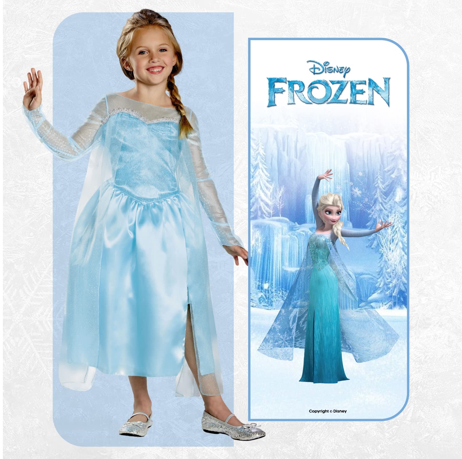 Disney ufficiale Frozen Elsa Costume da bambina Elsa Vestito da bambina Elsa Costume da regina di ghiaccio, costume da principessa per bambini