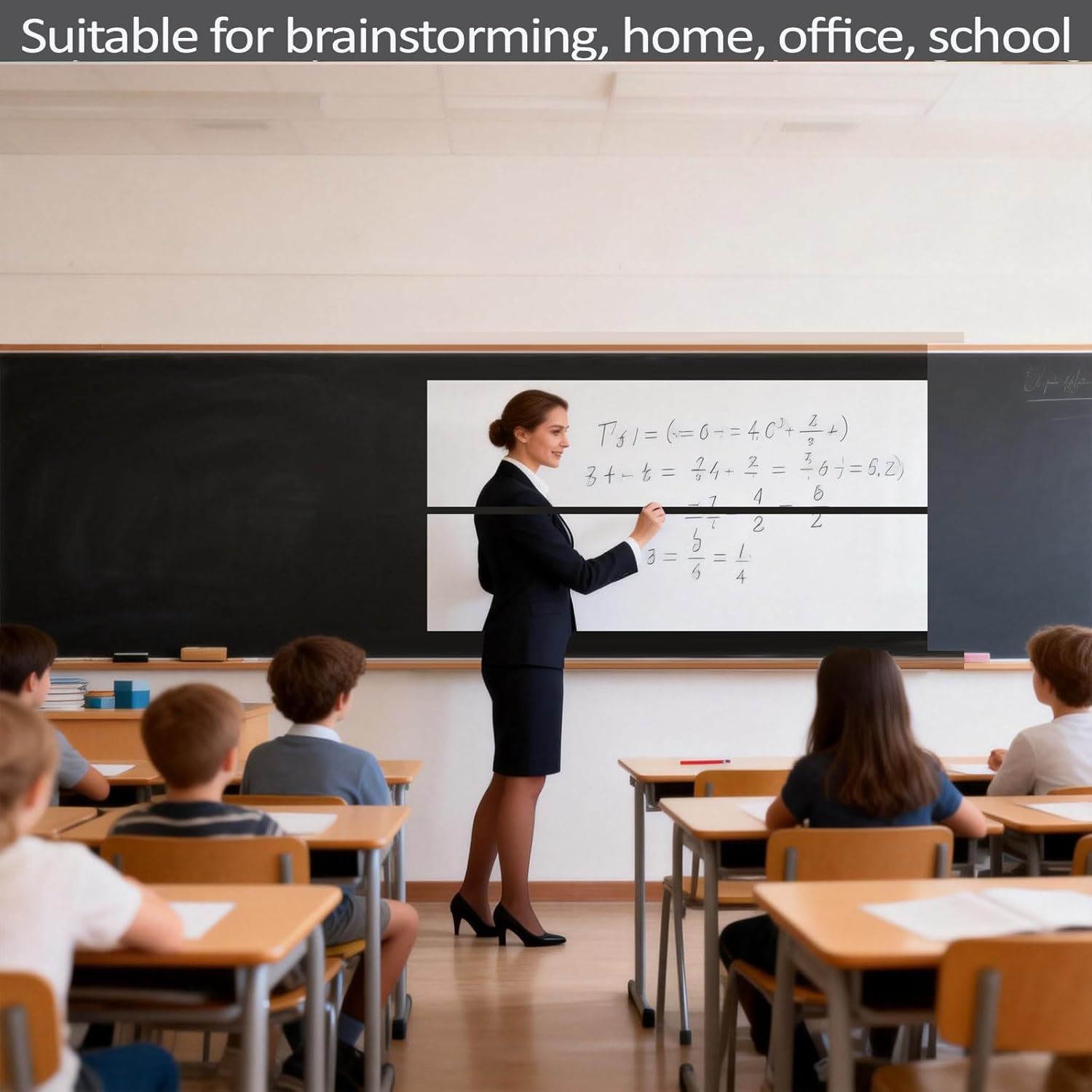 17.3"x393.7" White Board Paper Roll - Dry Erase Board Alternative,No Glue Static Cling White Board Sticker for Wall, Glass, School & Office | Easy-to-Install Portable Dry Erase Paper