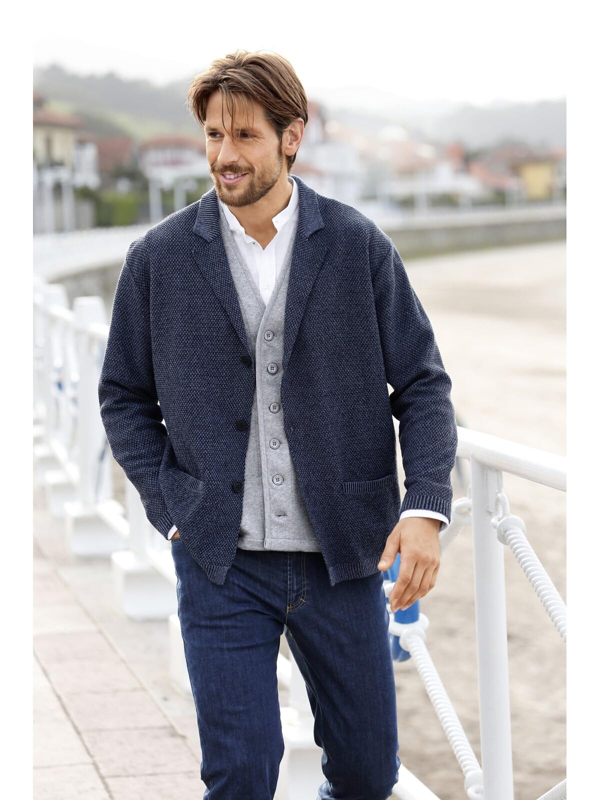 Jan Vanderstorm Homme Gilet en Maille Asger