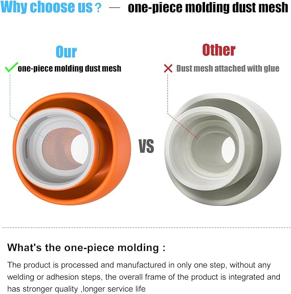 4 Pairs Replacement Ear Tips for AirPods Pro 1st & 2nd Generation with Noise Reduction Hole, Silicone Ear Tips for AirPods Pro with Portable Storage Box and Fits in Charging Case (XS/S/M/L, Orange)