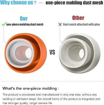 4 Pairs Replacement Ear Tips for AirPods Pro 1st & 2nd Generation with Noise Reduction Hole, Silicone Ear Tips for AirPods Pro with Portable Storage Box and Fits in Charging Case (XS/S/M/L, Orange)