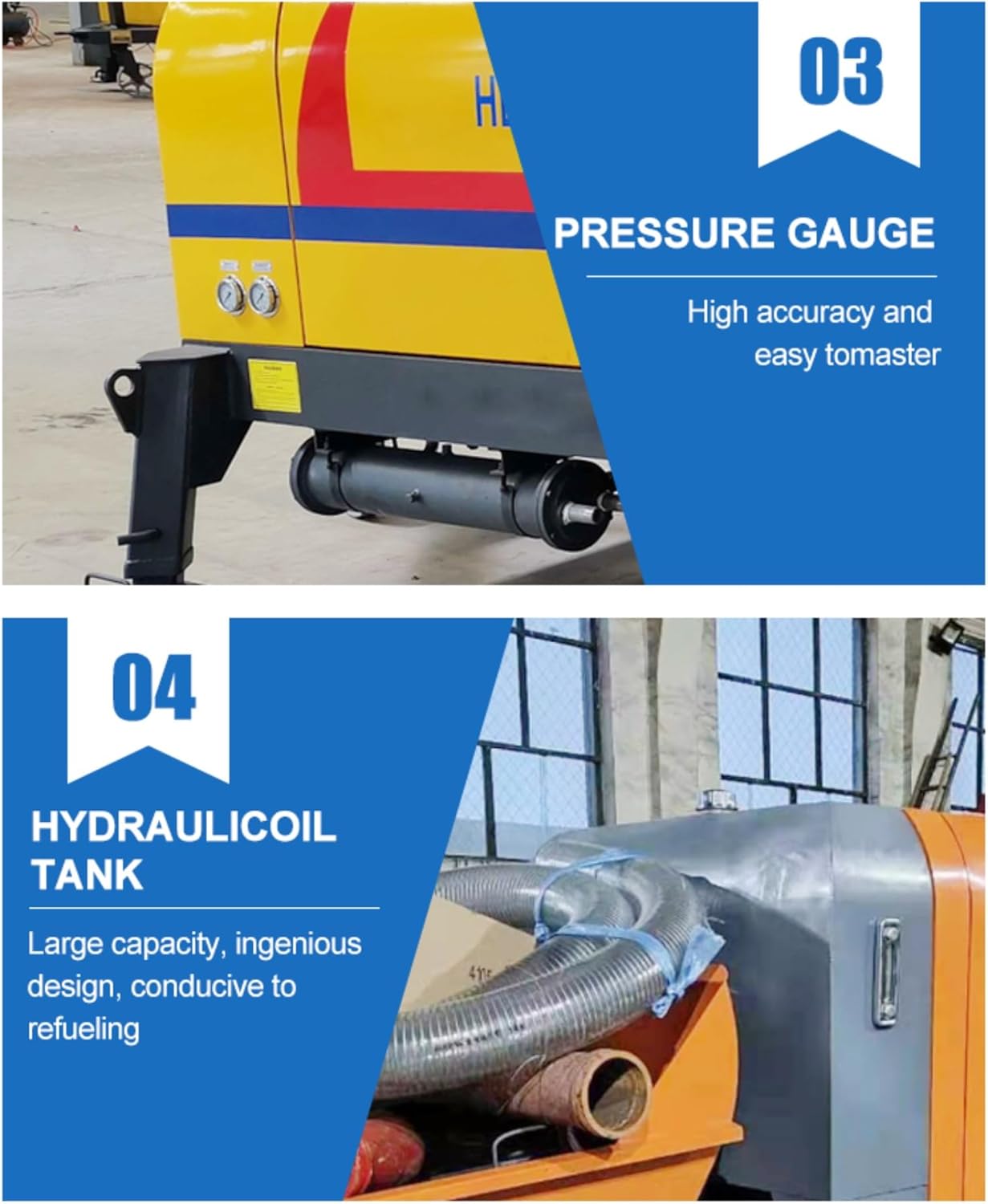 Small Concrete Pump for Construction, Mini Concrete Pump Machine, Portable Concrete Pump for Home Building Projects