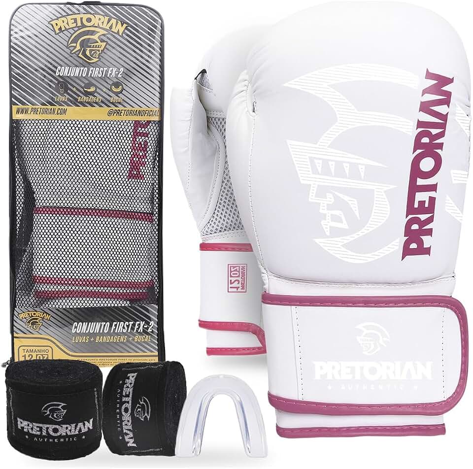 Luva de Boxe e Muay Thai FX2 Pretorian + Protetor Bucal + Bandagem 2.8M