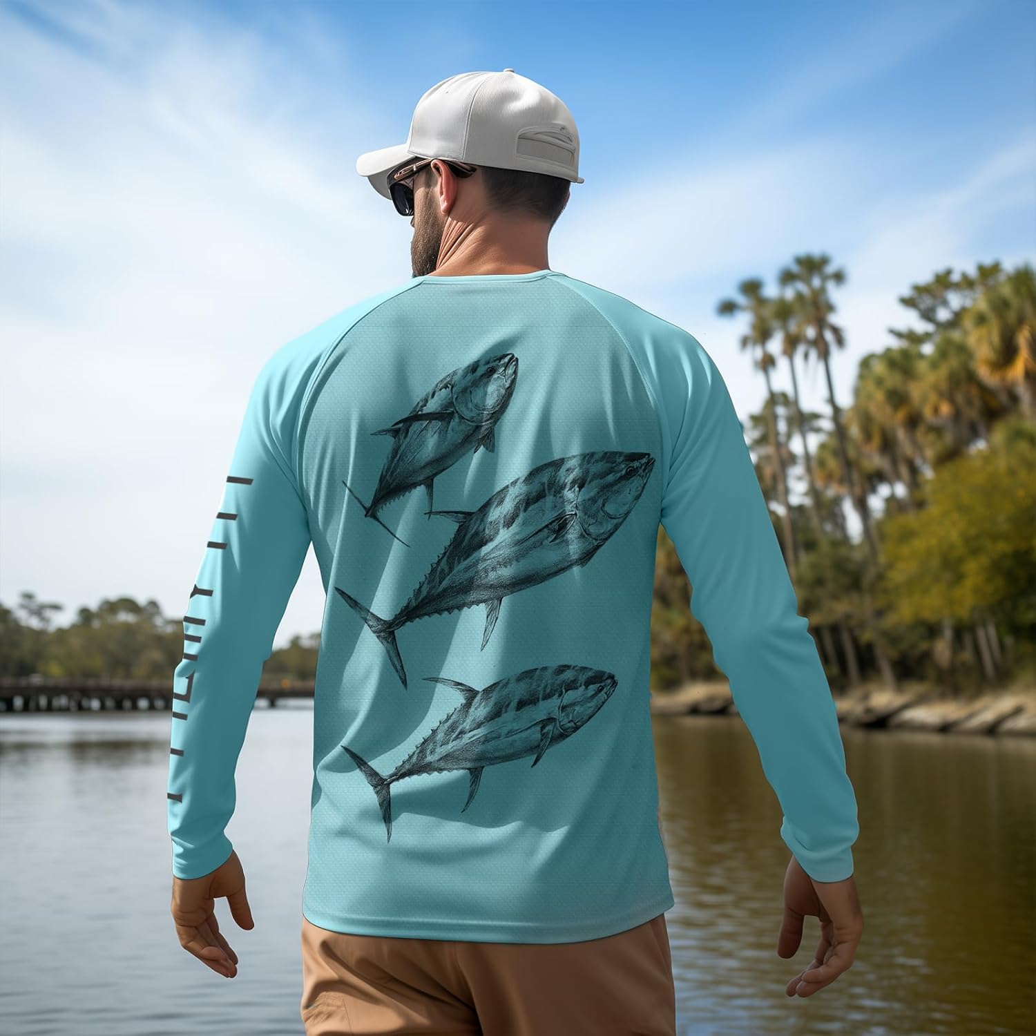 Palmyth Fishing Shirts for Men Long Sleeve UPF 50+ T Shirt Sun Protection Tee UV T-Shirts - Image 3