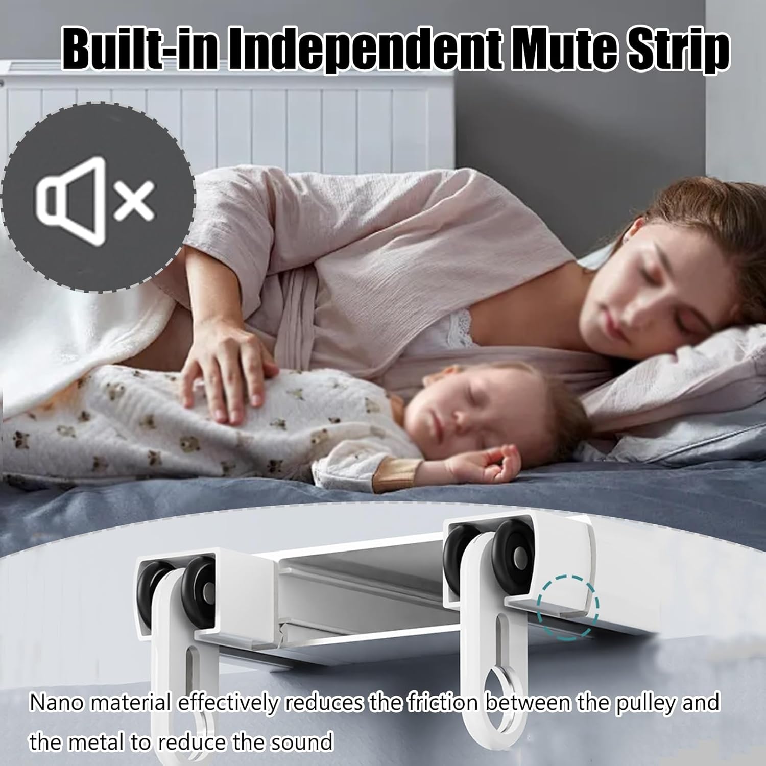 Ceiling Curtain Track Ceiling Mount For Curtains, Double Row Silent Sliding Curtain Rail Track System For Room Divider, Curtains Rails For Hospital Living Room Bedroom Window, Easy Install(Black,3.4m(