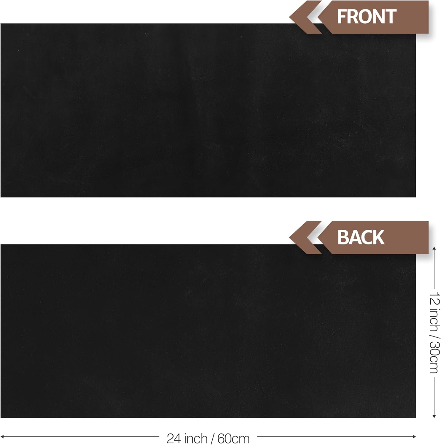 Shkira 12''X24'' Premium Suede Split Leather Sheets for Crafts – Black Velor Leather Square – 1.6 MM Thick – Genuine Cowhide Split Sheet for DIY Projects & Crafting