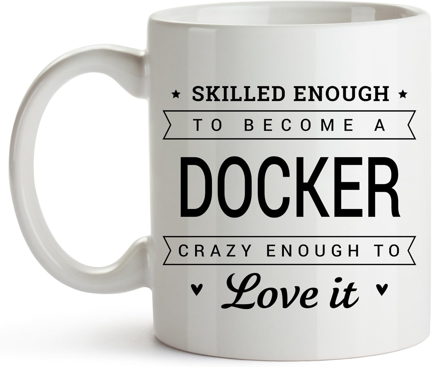 YouNique Designs Docker Mug, 11 Ounces, Funny Docker Coffee