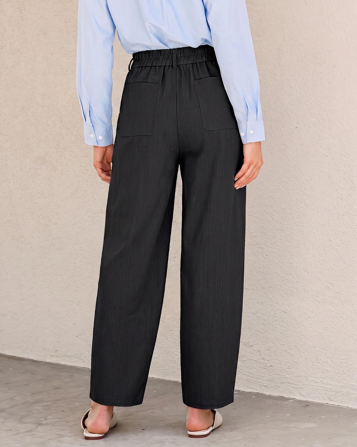 GRAPENT Dress Barrel Pants Women High Waisted Tapered Ankle Work Trousers
