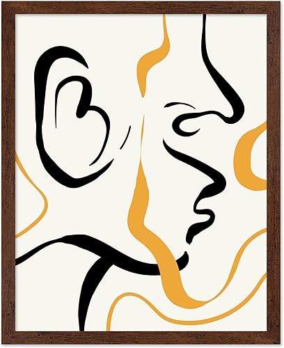 Miniatura 54 de Monem Art - Póster abstracto, impresión de dibujo de línea retro, arte moderno, arte negro y amarillo, arte moderno, arte bohemio elegante, arte Sin